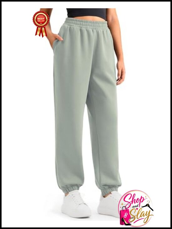 Pants - Modal Fleece Lined Joggers High Waisted Thermal Sweatpants Pockets